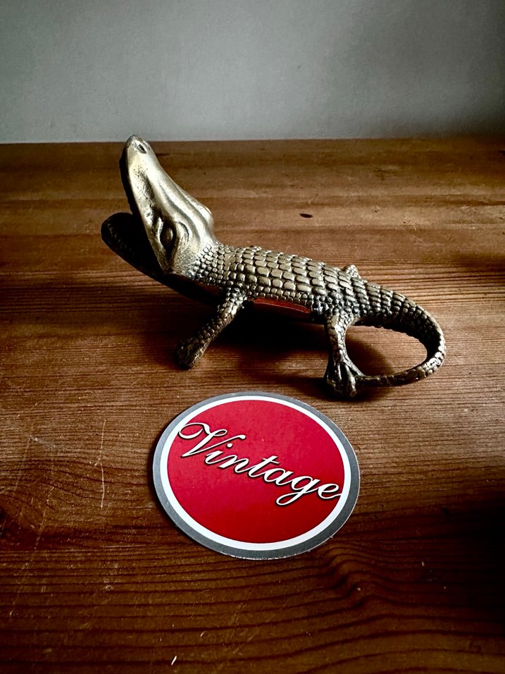 Vintage alman yapımı 400gr pirinç timsah - Görsel 3