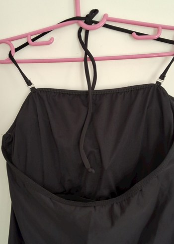 Siyah Fırfırlı Askılı Kadın Mayo - Görsel 5