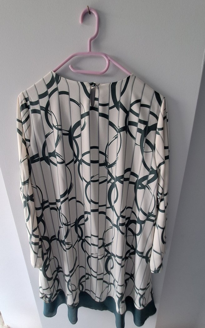 Uzun Kollu Zincir Desenli Yuvarlak yaka tunik - Görsel 3