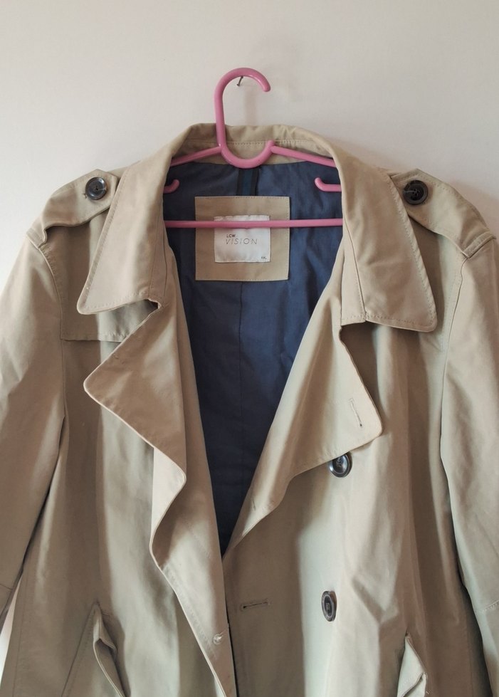 Erkek Bej Düğmeli Midi Trençkot Lc Wakiki - Görsel 4