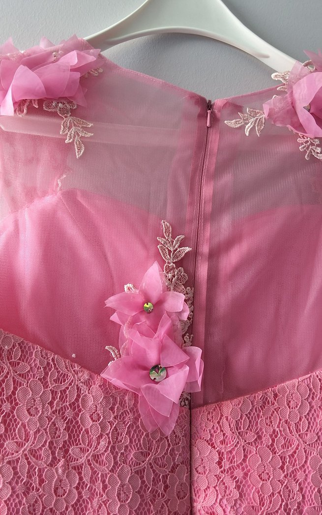 Pembe dantel abiye bistüyer - Görsel 5