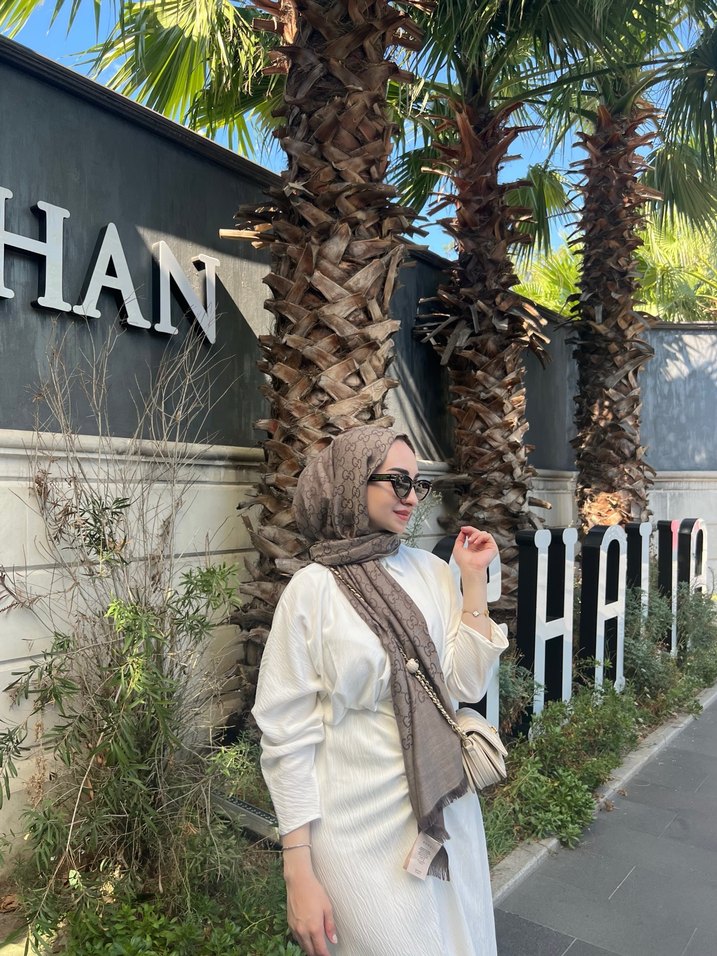 Beyaz Pamuklu Uzun Salaş Elbise - Görsel 2