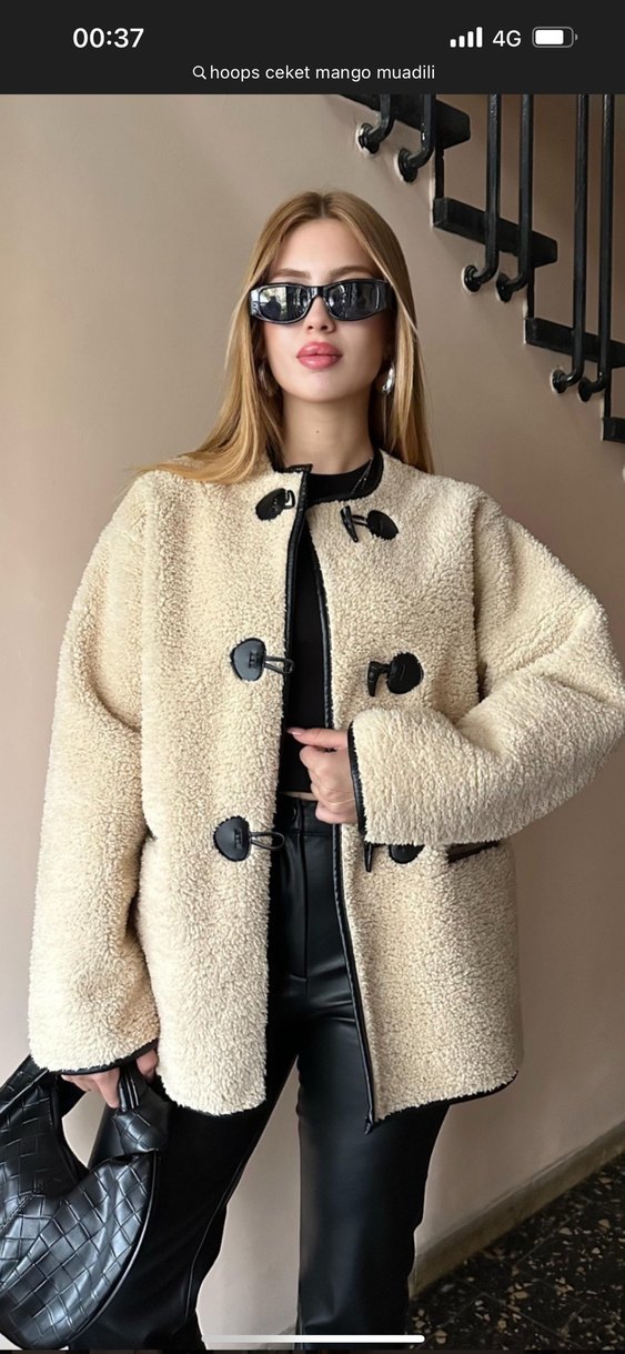 Hoops İçi Deri Kürk Ceket - Görsel 2