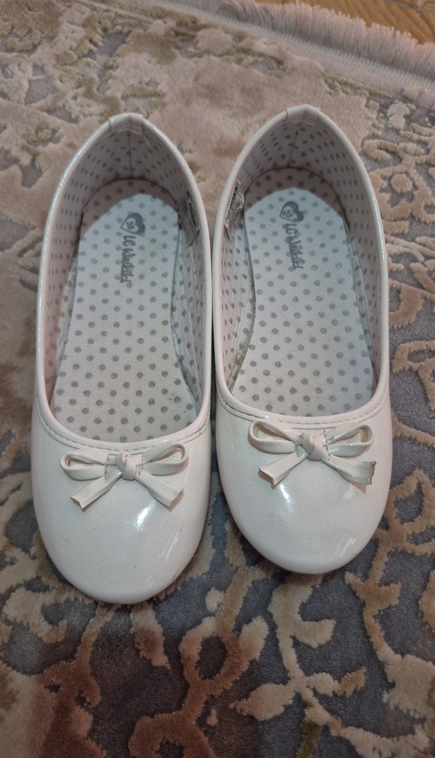 Beyaz Fiyonklu Kız Babet Ayakkabı - Görsel 2