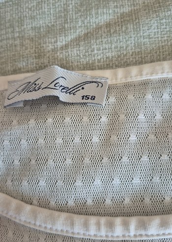 Kız Çocuk Beyaz Pamuklu Kısa Kollu Tişört - Görsel 3