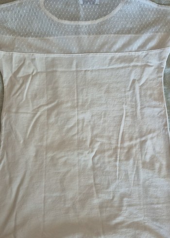 Kız Çocuk Beyaz Pamuklu Kısa Kollu Tişört - Görsel 4