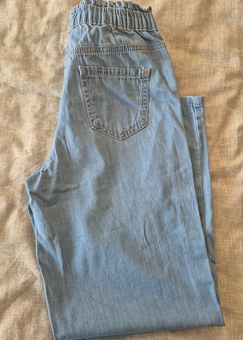 Kız çocuk mavi Bol Kesim Kot Pantolon - Görsel 5