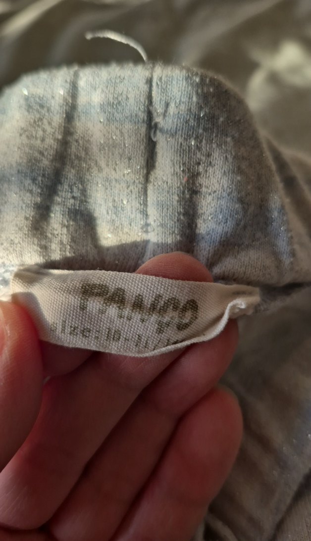 Kız Çocuk Gri Mavi Bol Kesim Yırtık Detaylı Yazlık Pantolon - Görsel 3