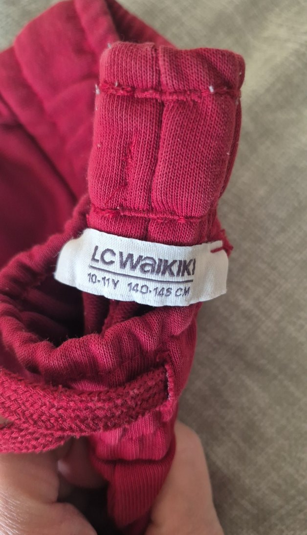 Bordo Bol Kesim Kız Çocuk Eşofman Altı - Görsel 4