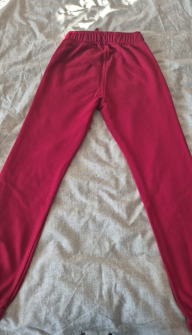 Bordo Bol Kesim Kız Çocuk Eşofman Altı - Görsel 5