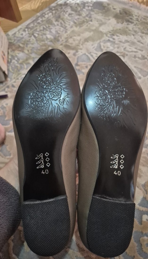 Kahverengi Deri Kadın Dolgu Topuklu Babet - Görsel 2