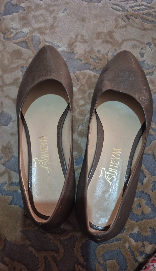 Kahverengi Deri Kadın Dolgu Topuklu Babet - Görsel 4