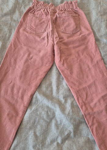 Bej Rahat Kesim Kız Kadife  Pantolon - Görsel 4