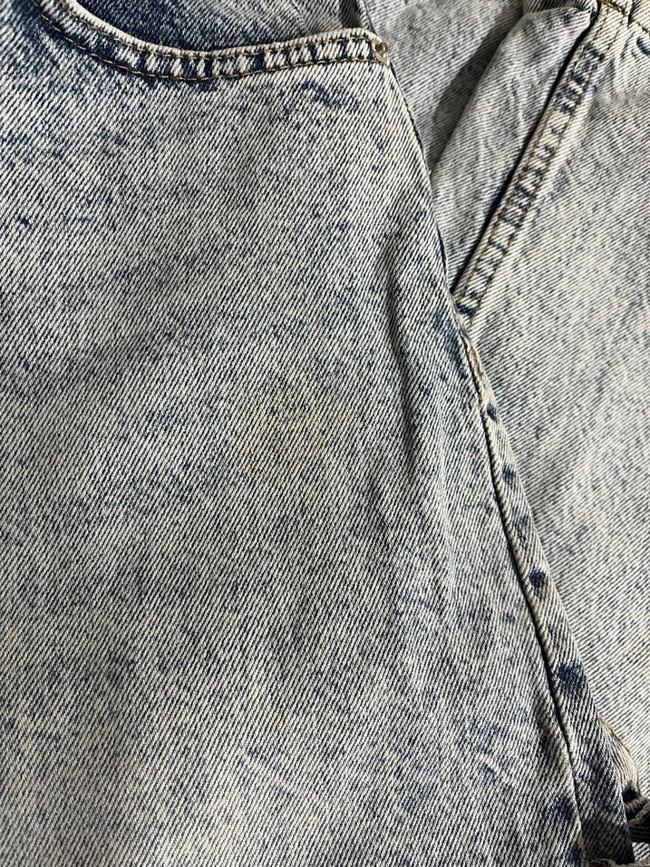 gri-acik mavi karisik renkli Bel Detaylı Rahat Kesim Kadın Jean - Görsel 3