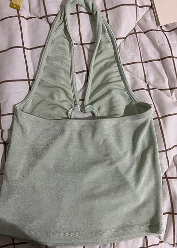 Yeşil Drapeli Straplez Kadın body - Görsel 2