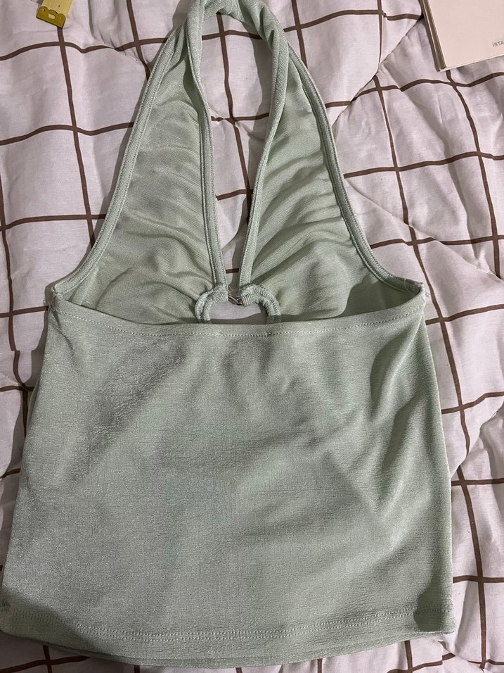 Yeşil Drapeli Straplez Kadın body - Görsel 2