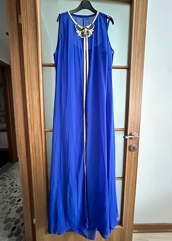 Uzun İnce Askılı Abiye Elbise - Görsel 5