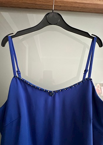 Uzun İnce Askılı Abiye Elbise - Görsel 2