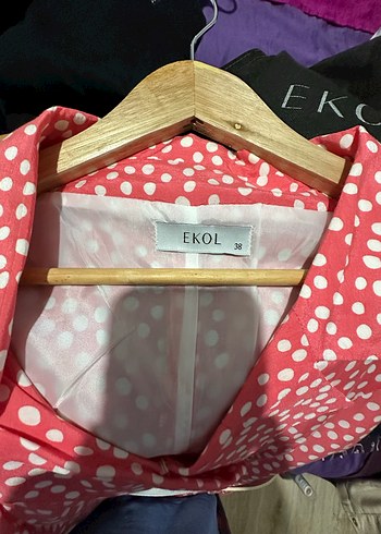 Ekol Puantiyeli Beyaz Kemerli  Astarlı Vintage Midi Elbise - Görsel 3