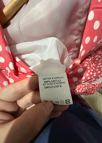 Ekol Puantiyeli Beyaz Kemerli  Astarlı Vintage Midi Elbise - Görsel 4