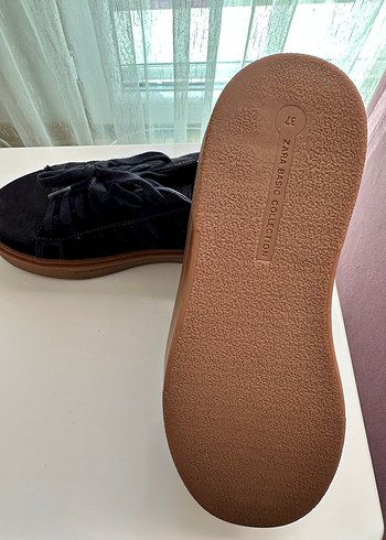 Zara Kahverengi Tabanlı Lacivert Süet Platform Spor Ayakkabı - Görsel 4