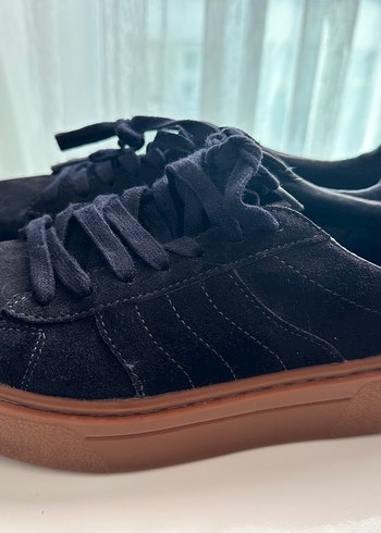 Zara Kahverengi Tabanlı Lacivert Süet Platform Spor Ayakkabı - Görsel 2