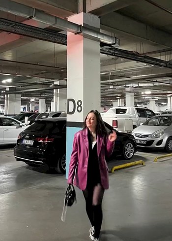 Parlak Pembe Kadın Deri Blazer Ceket - Görsel 2