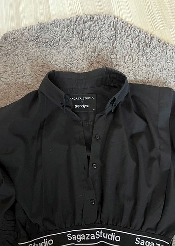 Sagaza Studio Siyah Mini Gömlek - Görsel 3