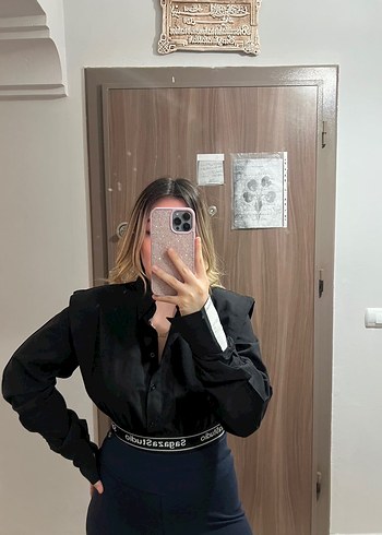 Sagaza Studio Siyah Mini Gömlek - Görsel 2