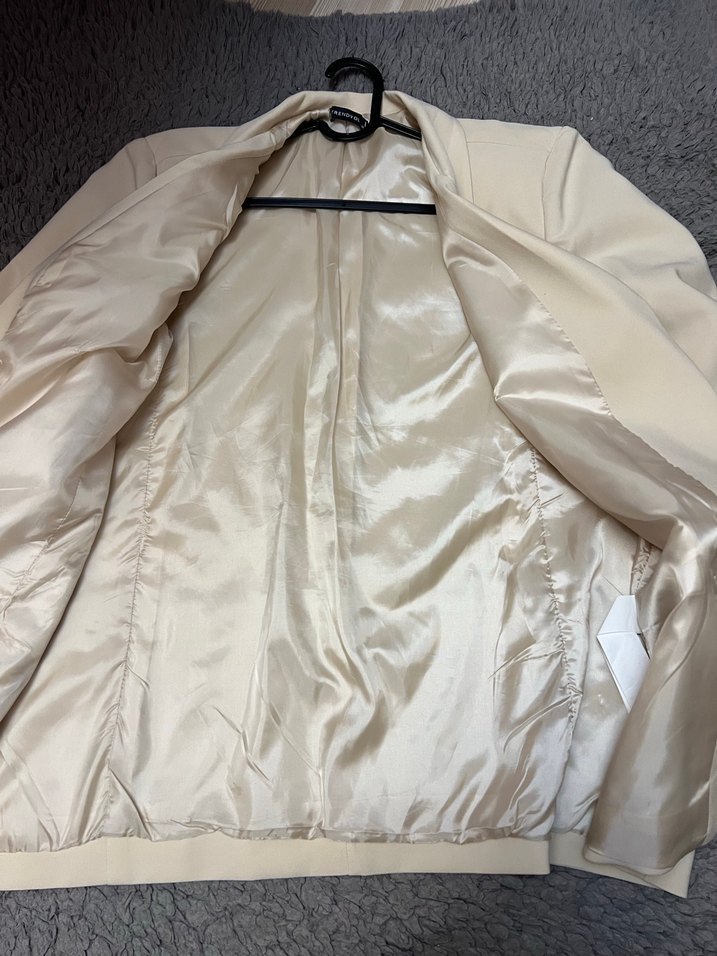 Bej Düğmeli Kadın Blazer Ceket - Görsel 2