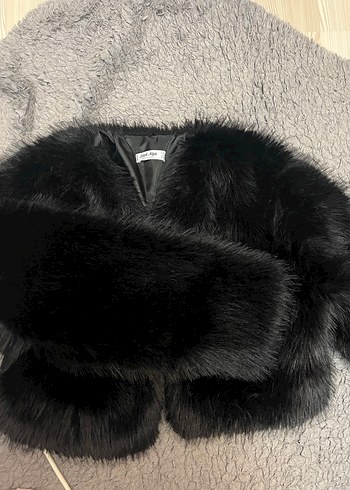 Siyah Kürklü Kadın Midi Mont - Görsel 3