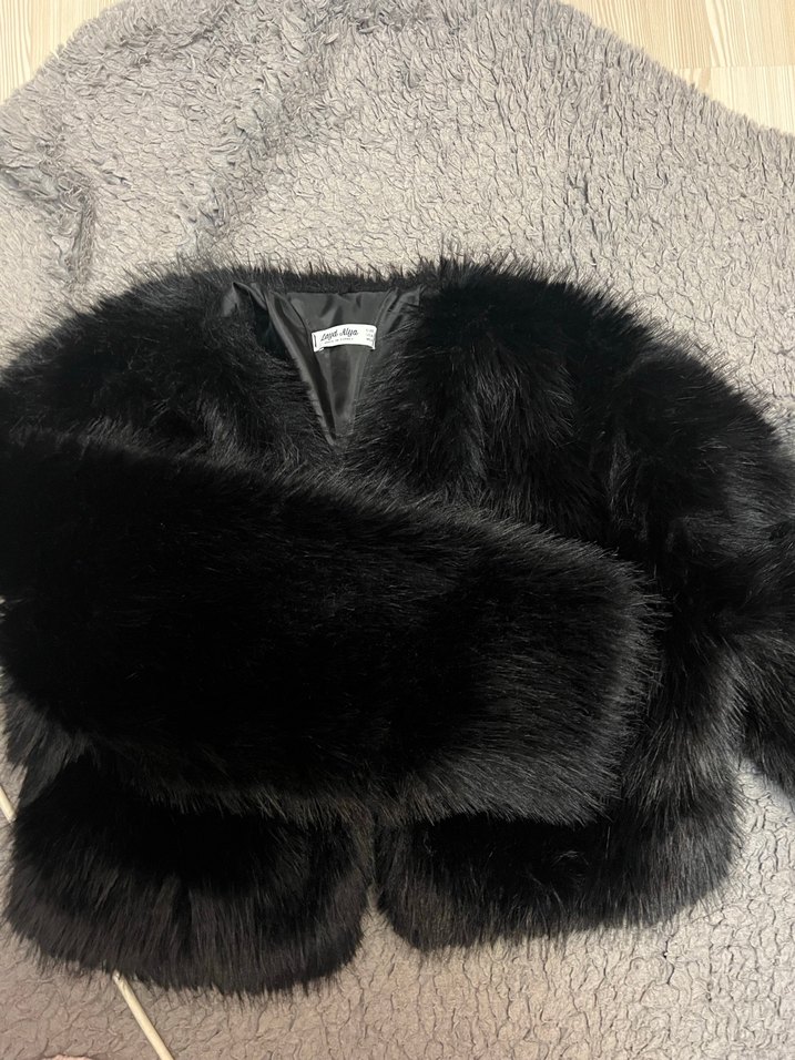 Siyah Kürklü Kadın Midi Mont - Görsel 3