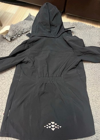 Kadın Siyah Fermuarlı Midi Mont - Görsel 2