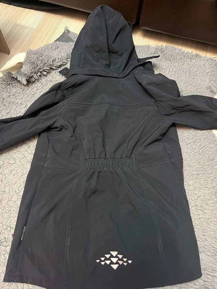 Kadın Siyah Fermuarlı Midi Mont - Görsel 2