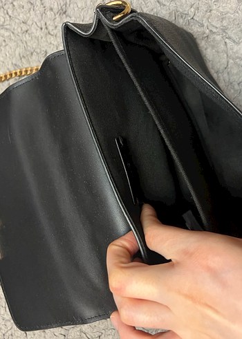 Zincir Detaylı Siyah Deri Kadın Çanta - Görsel 3