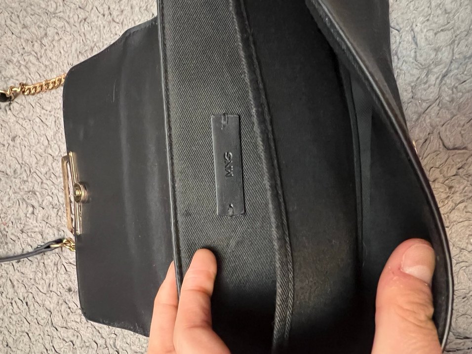 Zincir Detaylı Siyah Deri Kadın Çanta - Görsel 4