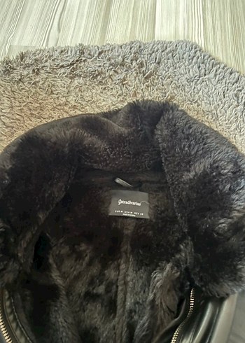 Kürk Detaylı Siyah Deri Kadın Ceket - Görsel 2