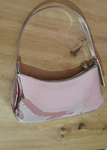 Gümüş Rengi Deri Fermuarlı Kadın Çantası - Görsel 2