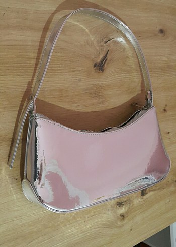 Gümüş Rengi Deri Fermuarlı Kadın Çantası - Görsel 3