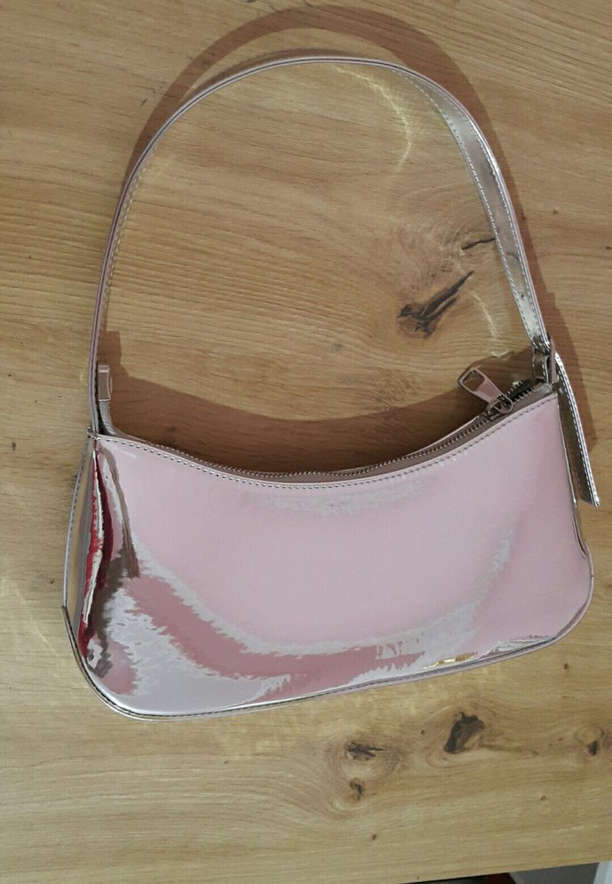 Gümüş Rengi Deri Fermuarlı Kadın Çantası - Görsel 2