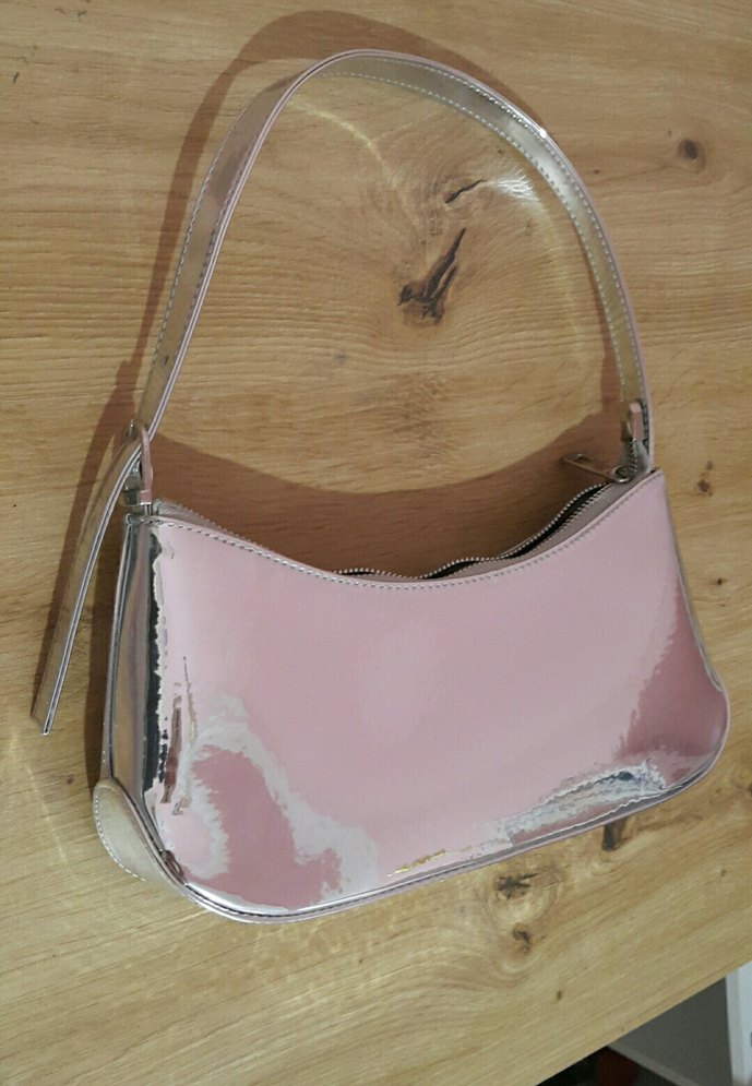 Gümüş Rengi Deri Fermuarlı Kadın Çantası - Görsel 3