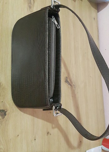 Kahverengi Deri Yılan Desenli Kadın Çanta - Görsel 3