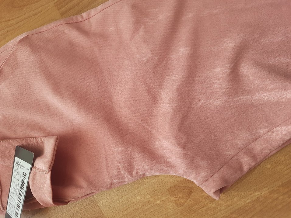 Pembe Pilili Kadın Parlak Kumaş Pantolon - Görsel 5