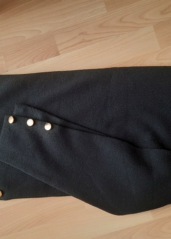 Düğmeli Siyah Kadın Sweatshirt - Görsel 5