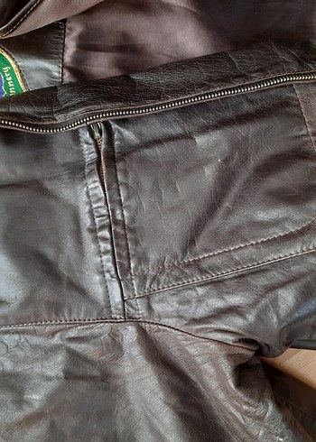 Kahverengi deri Biker Ceket - Görsel 2