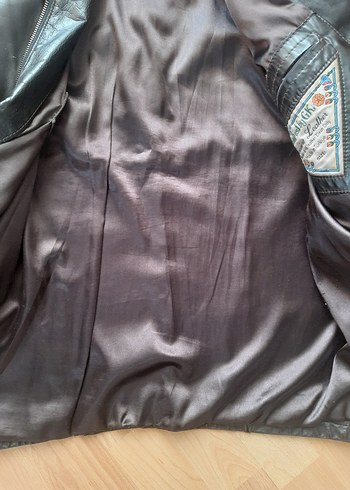 Kahverengi deri Biker Ceket - Görsel 9