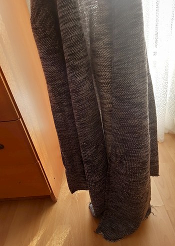 Gri Yüksek Yakalı Hamile Triko Hırka - Görsel 5