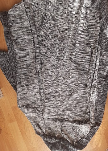 Gri Yüksek Yakalı Hamile Triko Hırka - Görsel 6