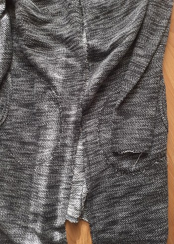 Gri Yüksek Yakalı Hamile Triko Hırka - Görsel 2