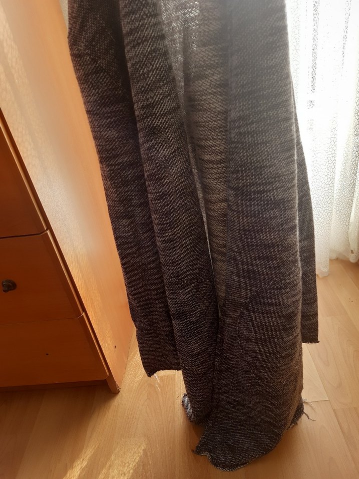 Gri Yüksek Yakalı Hamile Triko Hırka - Görsel 5